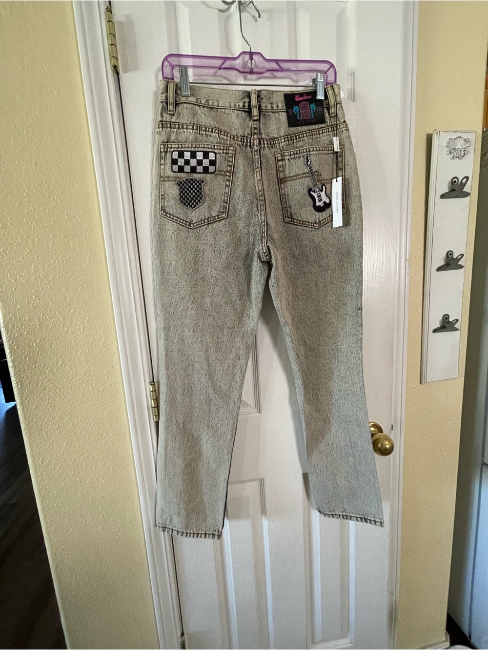 Marc Jacobs Gray Acid-Wash Straight Leg Jeans